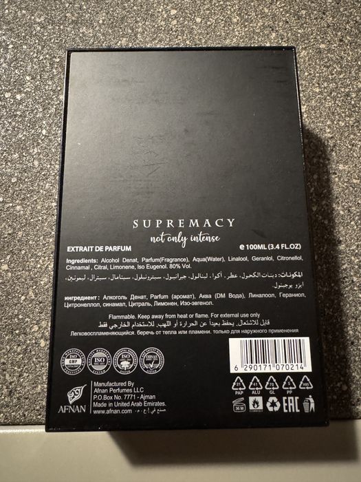 Afnan Supremacy Not Only Intense ( Nishane Hacivat clone)