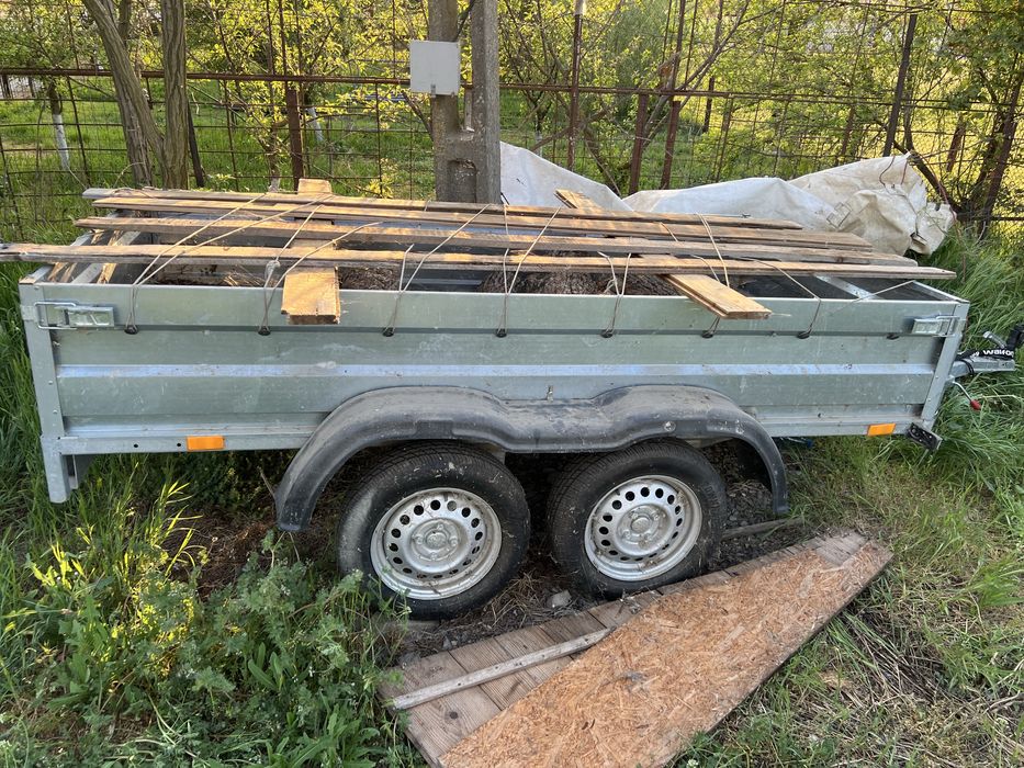 Remorca 2 axe  cu bena 2,6x 1,4m
