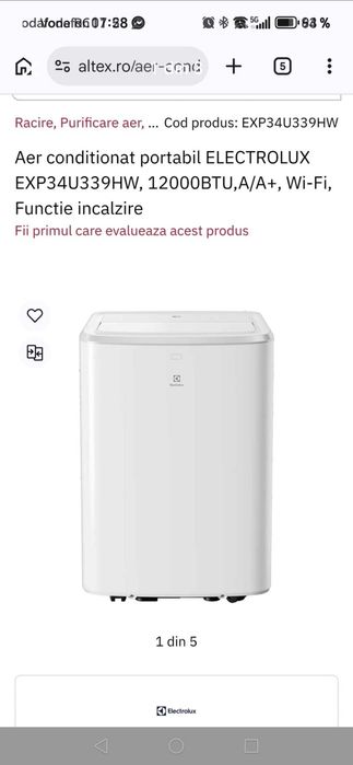 Aer conditionat portabil Electrolux