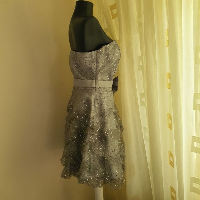 Rochie cu paiete gri argintie