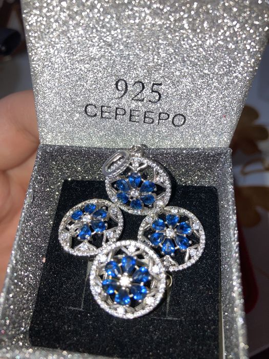 Комплект Серебро с бриллиантом