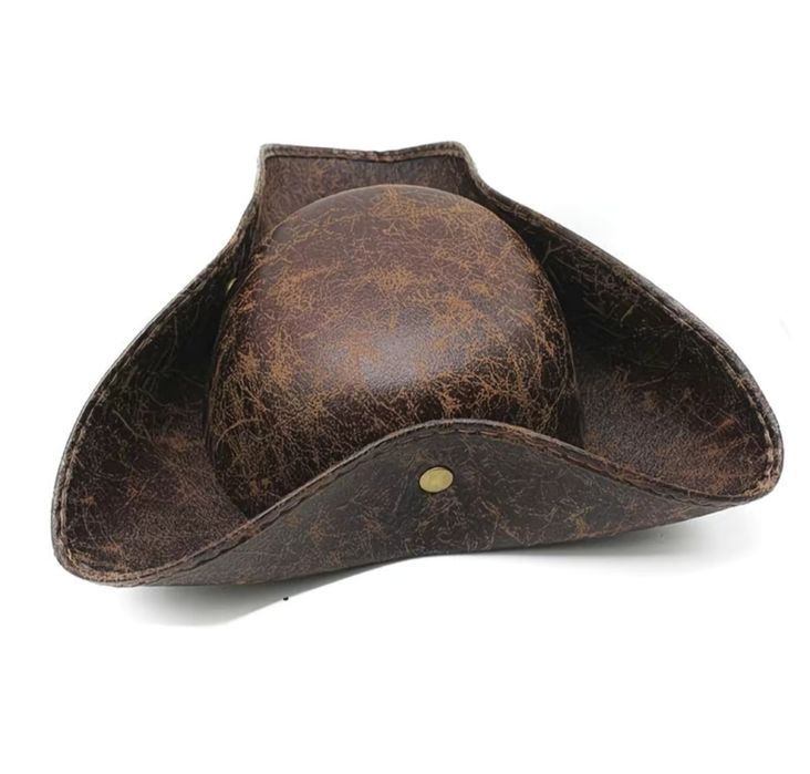 Шляпа пирата, треуголка, коричневая