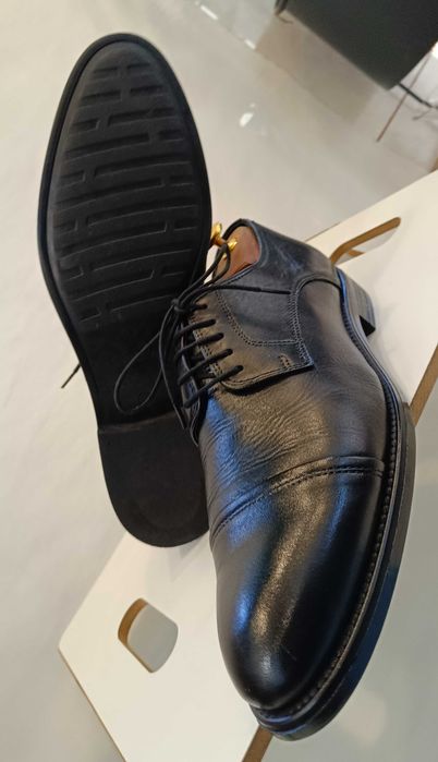 Pantofi derby 44 44.5 cap toe premium Mantinique piele naturala moale