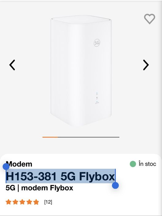 H153-381 5G Flybox modem router cartela