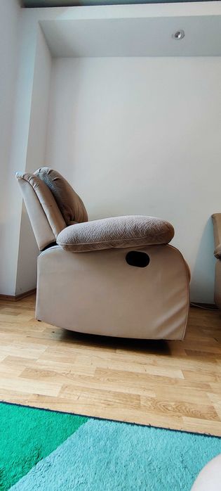 Fotoliu PASADENA Recliner cu Balansare, CREM [MOBEXPERT]