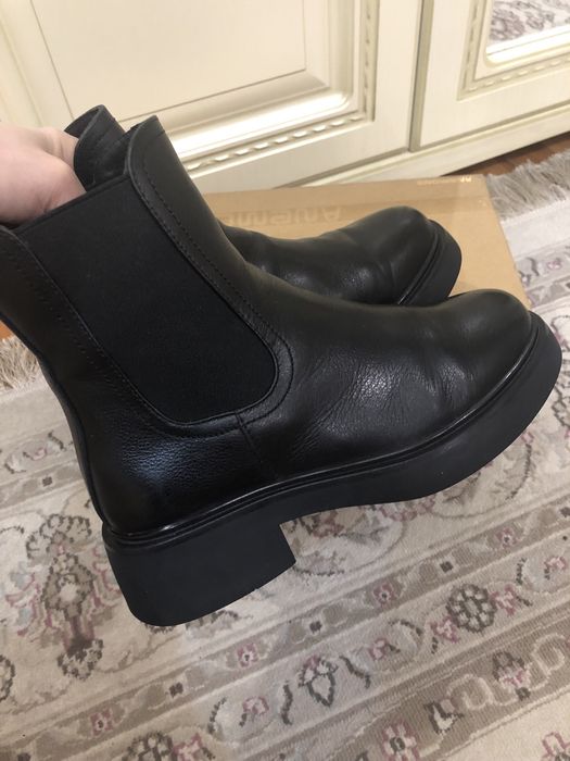 Зимние челси кожанные