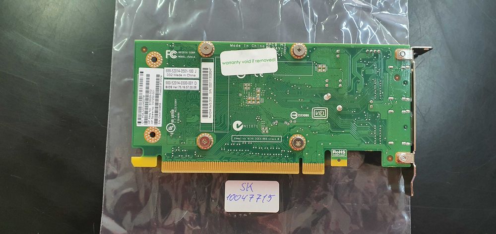 NVIDIA Quadro NVS 310 512MB DDR3, 2x DP, Low Profile, 24 м. гаранция