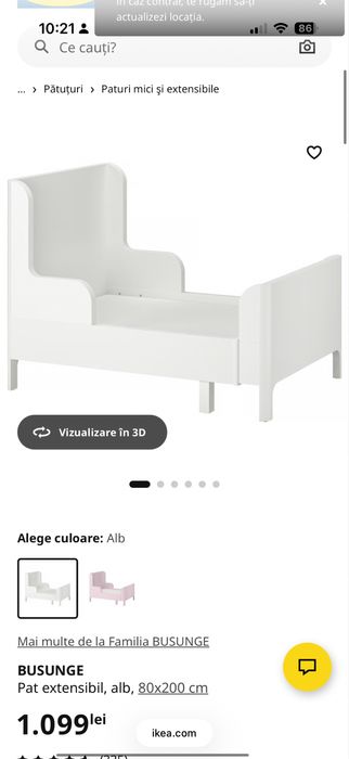 Ikea pat extensibil copii