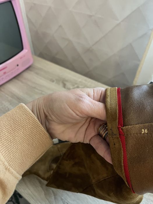 Cizme piele intoarsa exterior