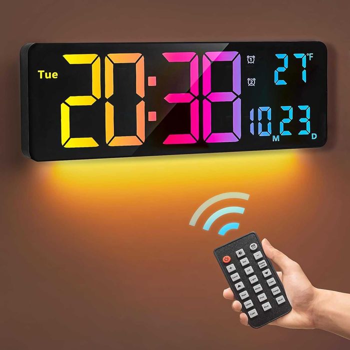 Ceas Perete Digital 16 inch RGB Pret Mic