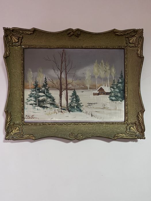 Tablou peisaj de iarna goblen