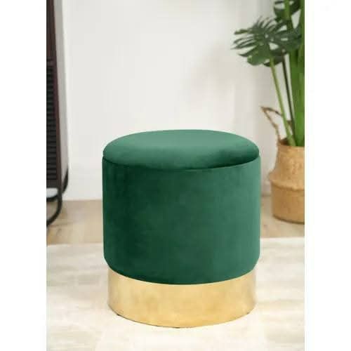 Taburet cu depozitare, verde, 40x39cm