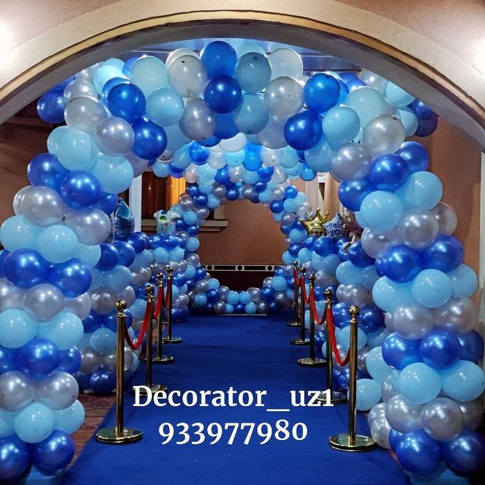 Оформление шарами выход из роддома