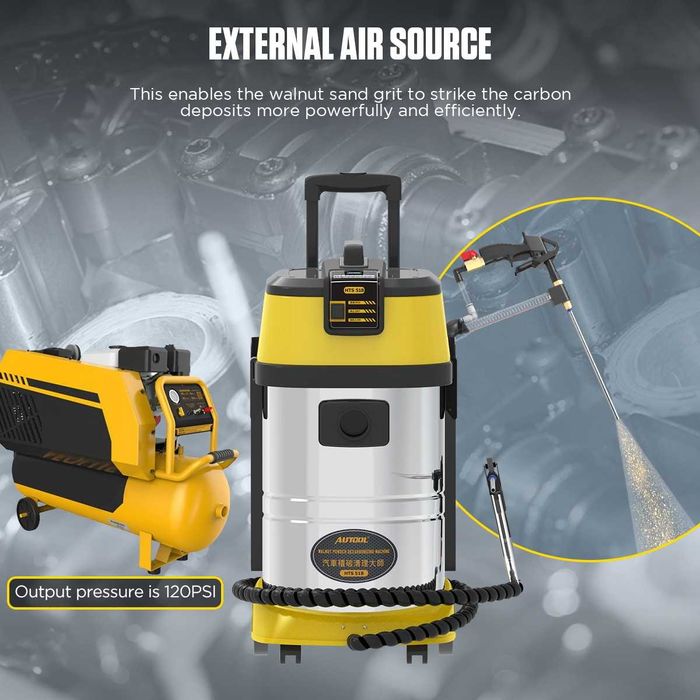 AUTOOL HTS518 Машина за почистване на нагар, клапани с орехови черупки
