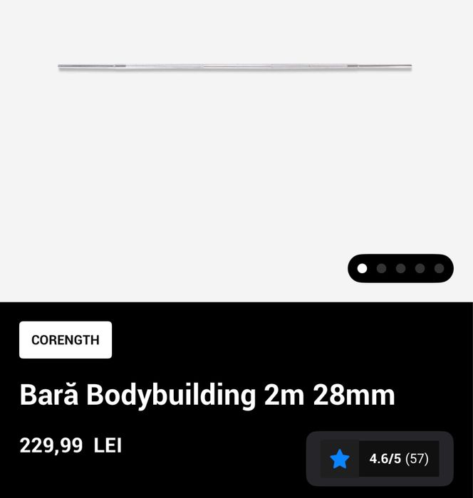 Bara bodybuilding fitnes exercitii forta 2 m