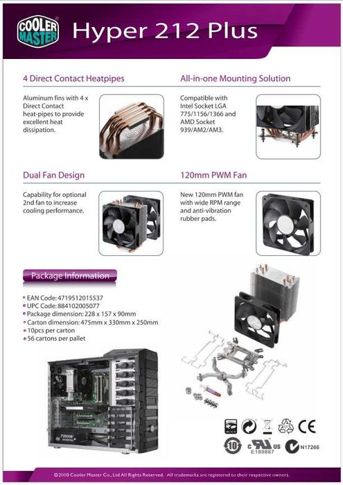 Охладител за процесор Cooler Master Hyper 212 Plus