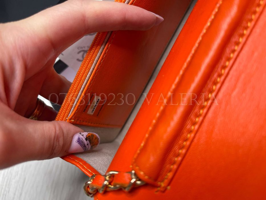 Geanta mica C4nel - Orange Piele