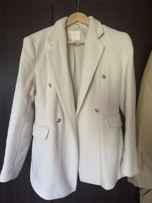 Бяло плътно Сако H&M