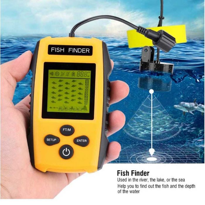 Преносим сонар за риба с дисплей и сонарен сензор – до 100 метра