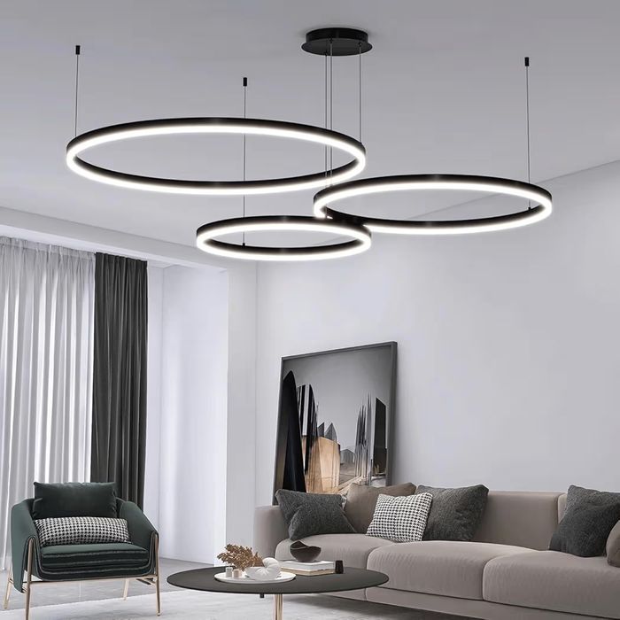 Черни led рингове  3 броя-40/60/80 с дистанционно