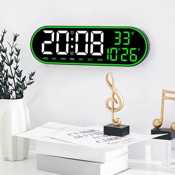 Электронный часы настенные с пультом ДУ