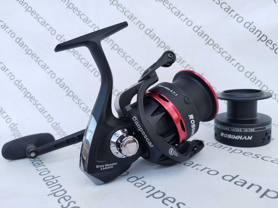Mulinetă Feeder si Crap ROBINHAN RIVER MONSTER LA6000 tambur Long Cast