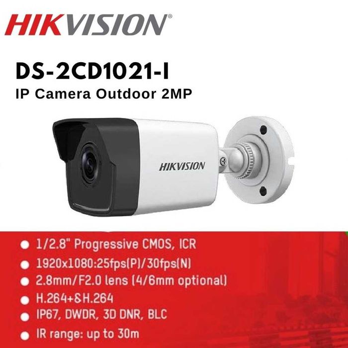 Camera IP 2MP Hikvision bullet model DS-2CD1021-I 2MP RJ45 PoE noua garantie