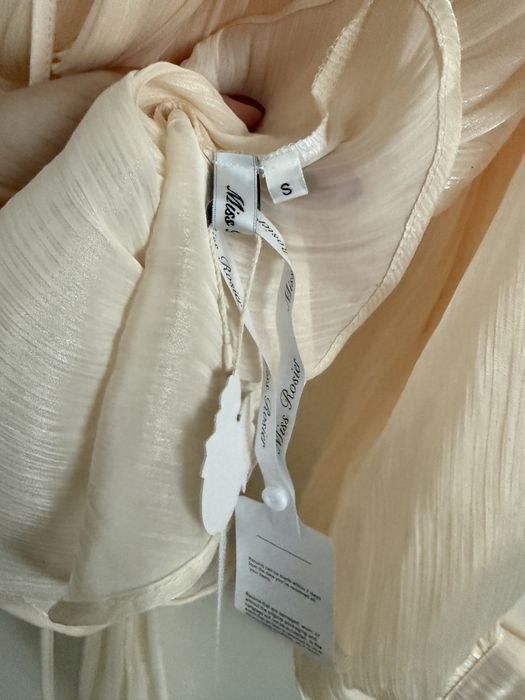 Miss Rosier viral рокля / Eugénie Neutral Fully Pleated Ruffled Mini Dress