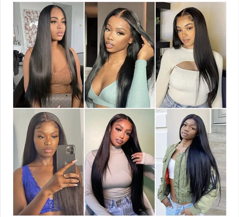 Peruca 100% par uman fara lipici, densitate 200 % , negru