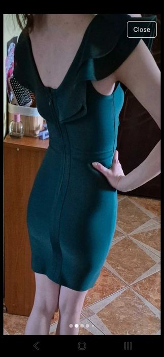 Rochie mulata, volane, decolteu V