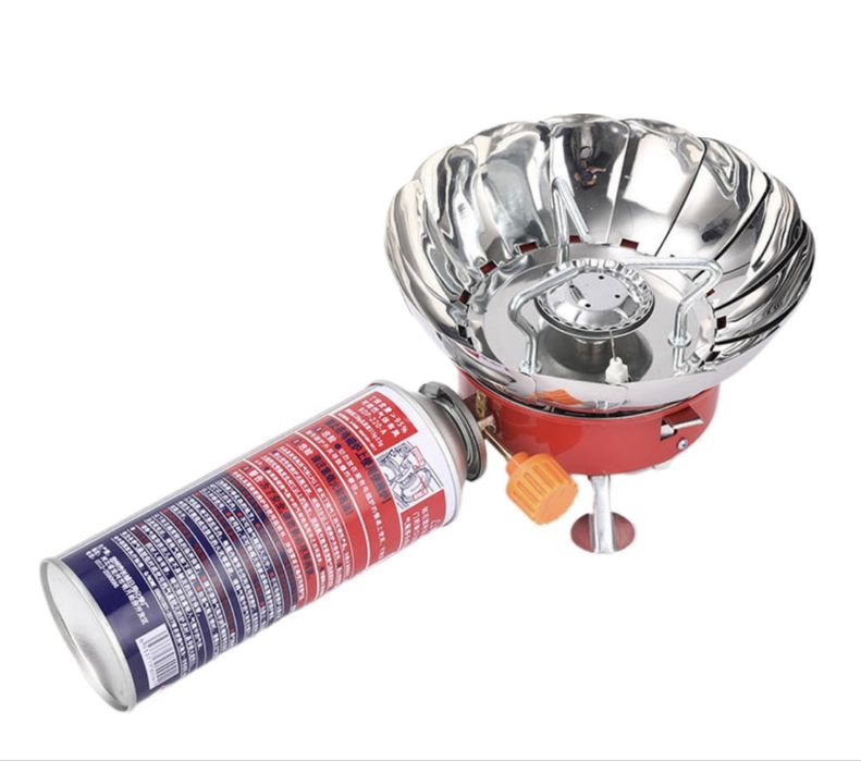 Aragaz portabil Camping pliabil compact cu protectie antivant si aprindere electrica