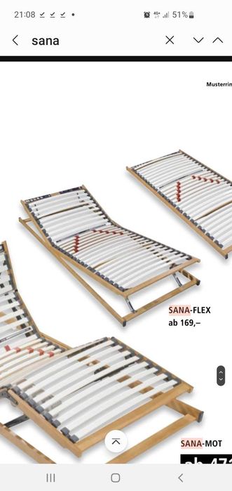 90x200 Подматрачна рамка Musterring Sana Comfort