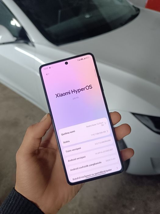 Redmi note 12 pro+5G
Karobka dokument bor 
Zaryatnik 120W 19 daqiqada