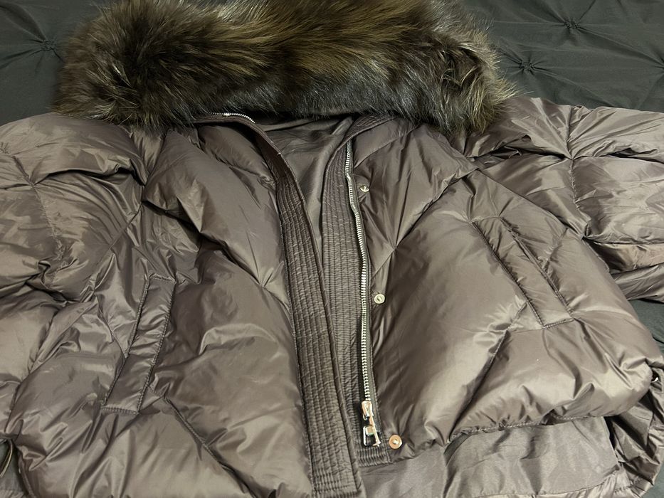 Дамско яке с гъши пух и яка- естествена лисица