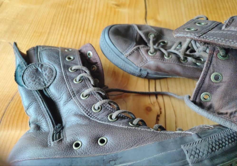 Винтидж бутикови кожени кецове военни кожени Converse Chuck Taylor All