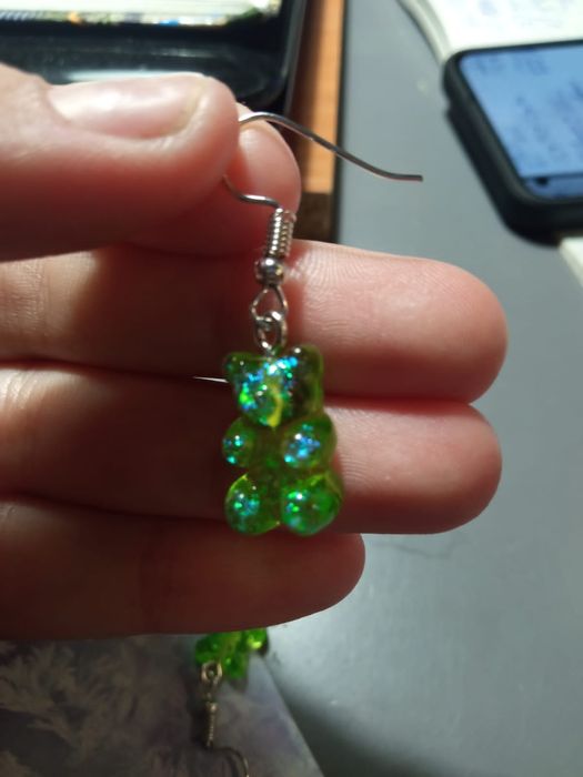 (зелёные) серёжки мишки