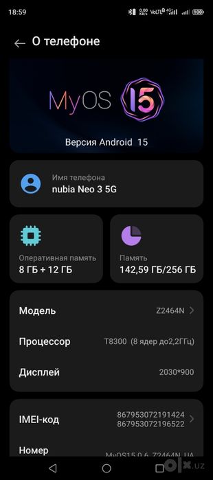 ZTE NUBIA NEO 3 5G обмен Iphone 12 256GB