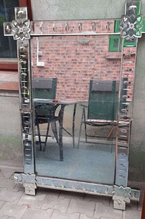 Oglinda de cristal, vechime peste 100 ani, 1,4 x 1m