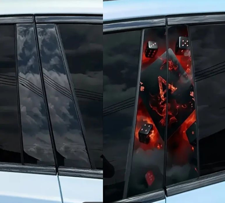 Наклейка на авто боковые стойки машины