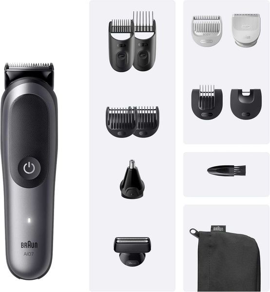 Нов Мултитример Водоустийчива Машинка за Подстригване Braun AIO7545 Series 7 12 в 1, 2 години Гаранция,
