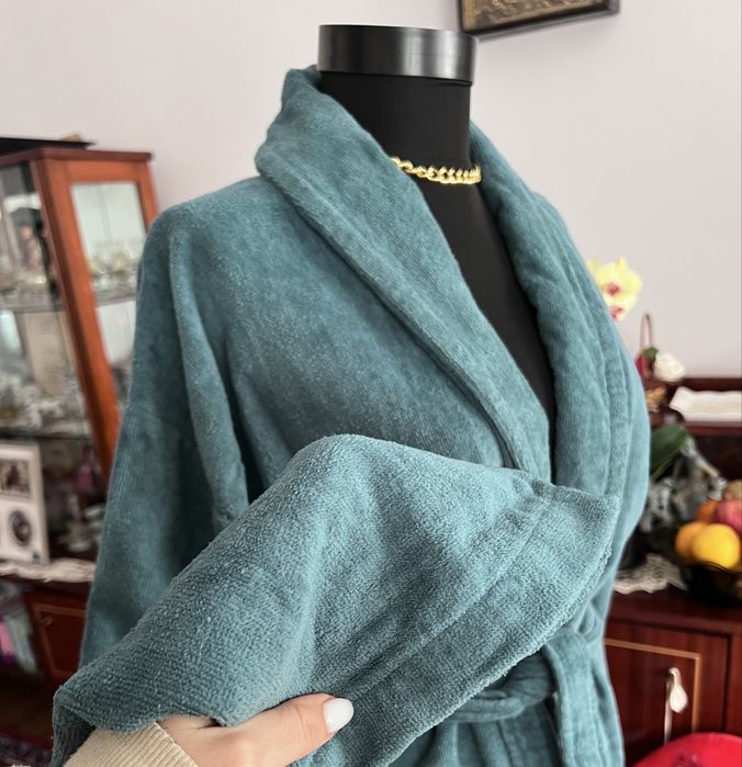 Halat de baie gros marime L/XL verde turcoaz