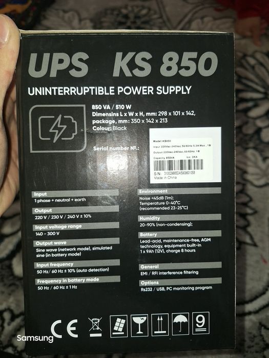 UPS AVT 850X-LI | 850VA | 1x12V-8AH | 2XEU socket