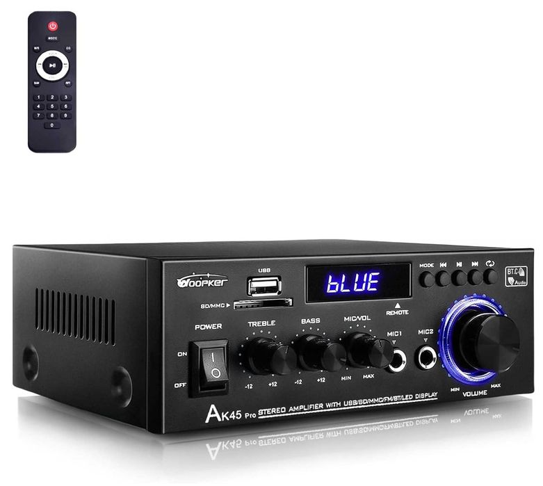 Amplificator stereo WOOPKER AK45 Pro HiFi, 50 wați, mini audio cu 2 canale