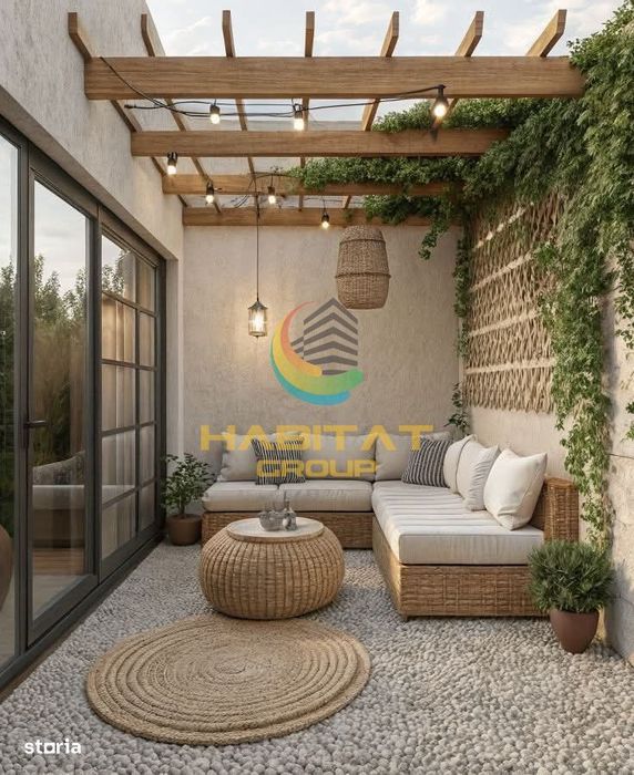 Apartament 2 camere cu 52mp curte proprie