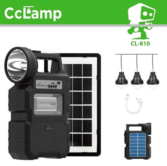 Kit panou solar cu becuri led CL-810 Radio FM si Bluetooth
