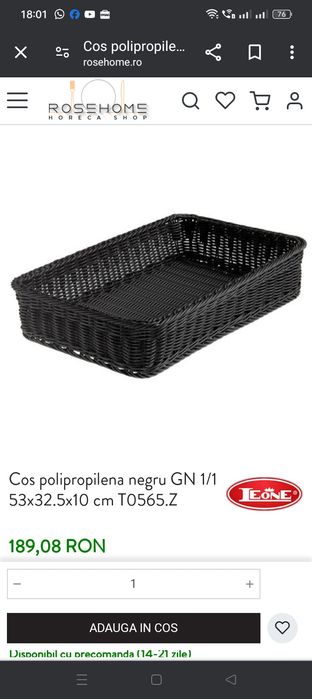 Cos polipropilena panificație legume