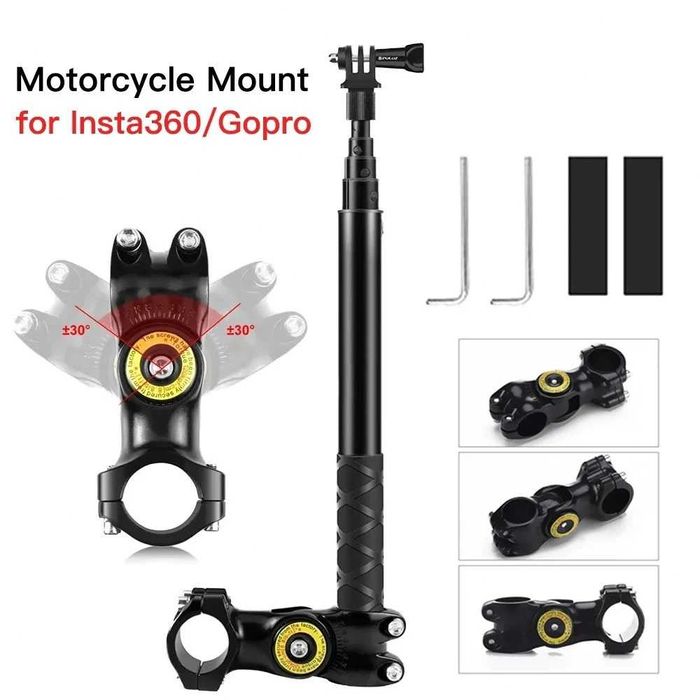 Set prindere bicicleta motocicleta stick + clema Insta360 X3 X4 X5