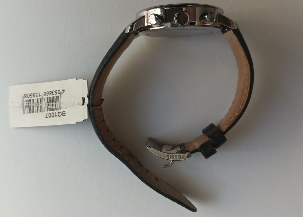 Мъжки часовник Fossil BQ1007 Хронограф кафява кожена каишка 42mm 5ATM