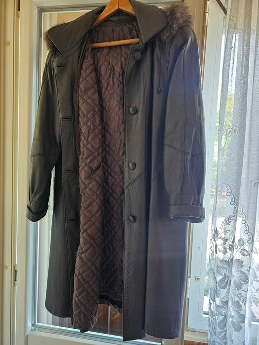 Дълго палто от естествена кожа