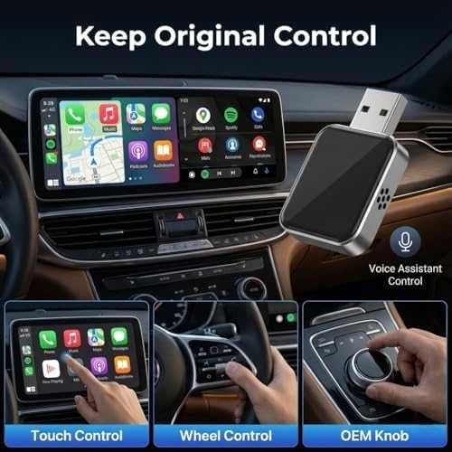 Нов 2 в 1 безжичен CarPlay Android Auto адаптер за кола автомобил телефон връзка